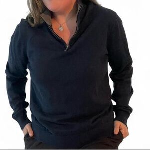 Lands' End Men’s Navy Quarter Zip Sweater